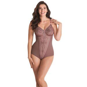 💖 Anita Comfort Fiore Front Zip Corselet Shaping Bodysuit, 34C, Berry 💖